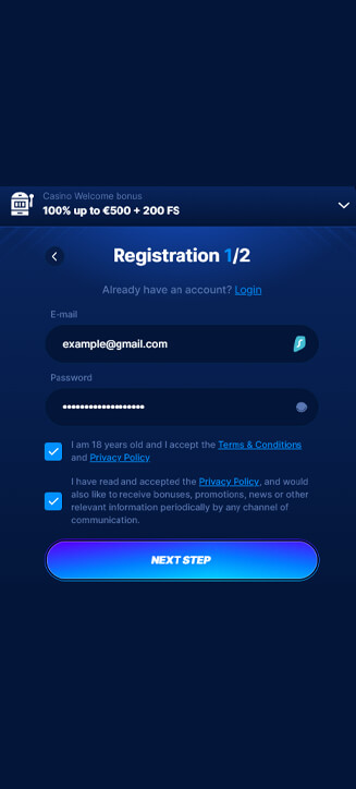 Processo di registrazione di Boomerang Bet su smartphone Processo di registrazione di Boomerang Bet su smartphone