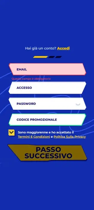 Processo di registrazione di Mr Pacho su smartphone Processo di registrazione di Mr Pacho su smartphone
