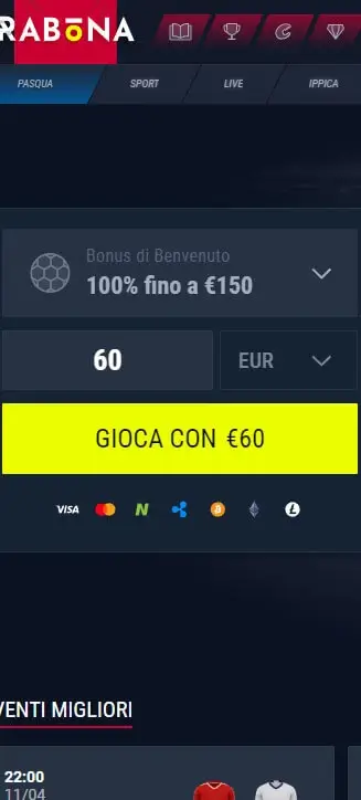 Processo di registrazione di Rabona su smartphone Processo di registrazione di Rabona su smartphone