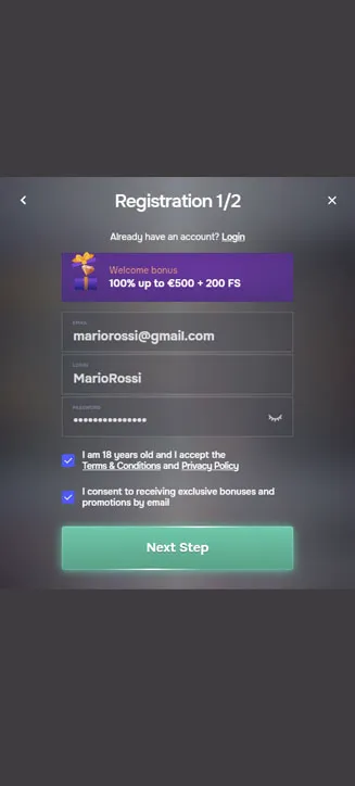 Processo di registrazione di SG Casinò su smartphone Processo di registrazione di SG Casinò su smartphone